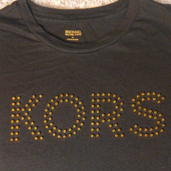 KORS Black T-Shirt with Gold Accents - Picture 2 of 3